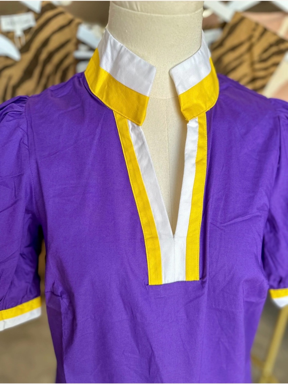 Mary Square Tricia Top Purple/Gold - Picture 3 of 7